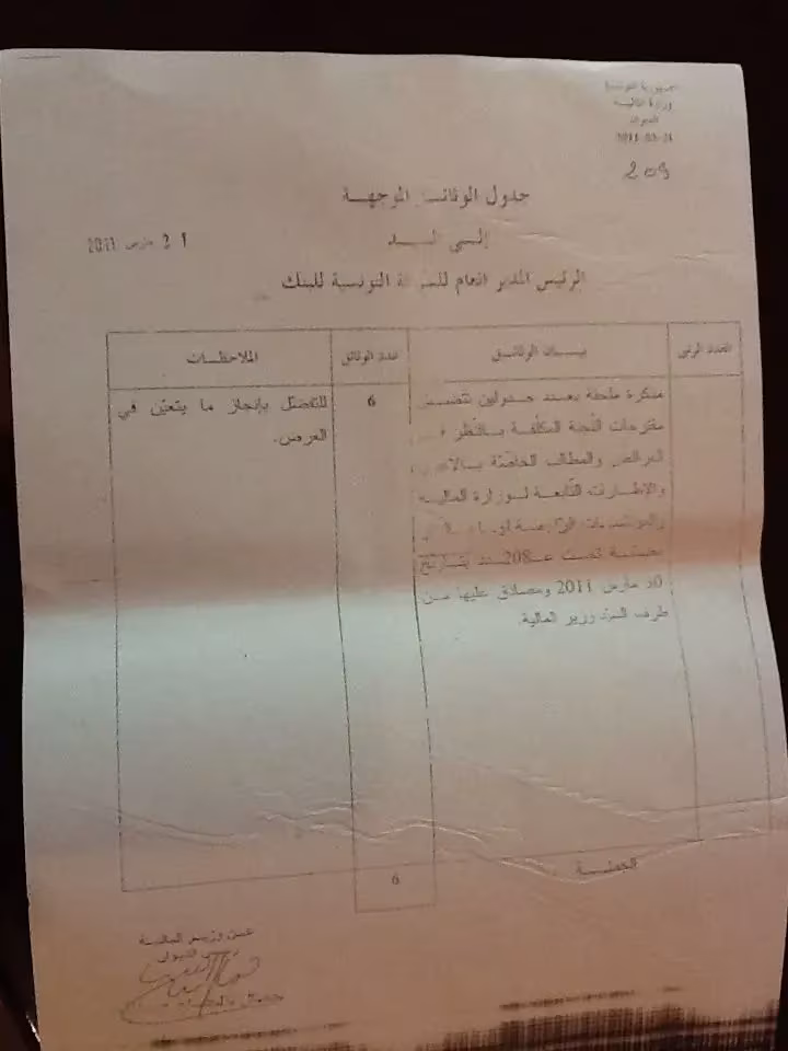 وثيقة مرفقة بمقال «L’abus de pouvoir de Mme Leila Trabelsi Ben Ali» من أرشيف م الحيط
